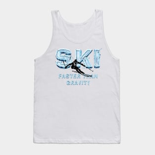 Ski Faster Slogan Tank Top